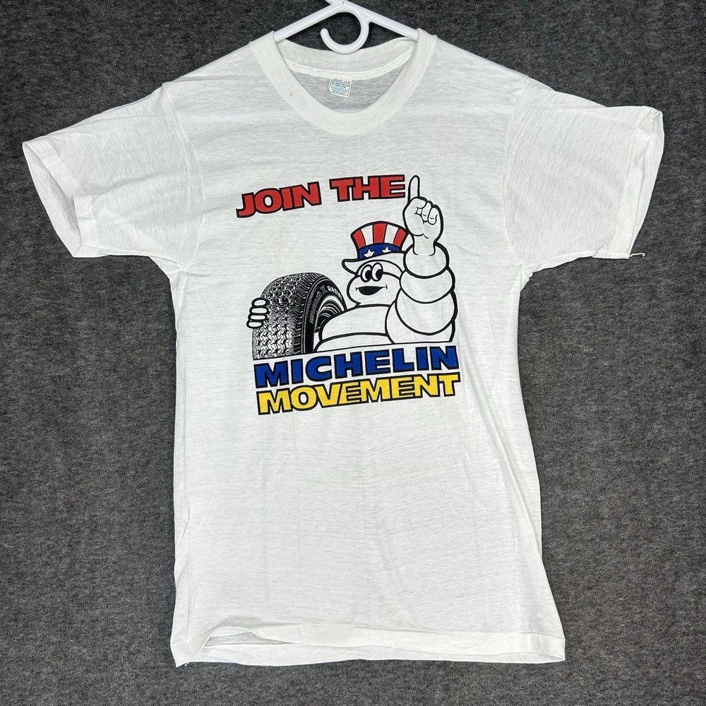 Vintage Michelin Man Shirt Mens S (Tag M) Join The Michelin Movement Tires 70s